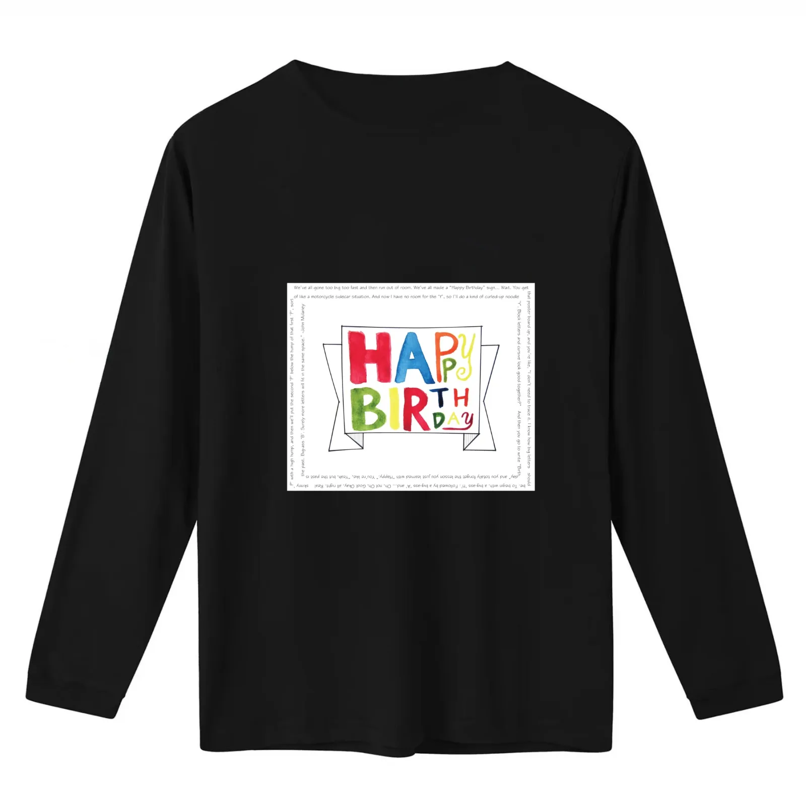 John Mulaney Happy Birthday T-Shirt Summer Casual Cotton Tee Oversized Streetwear Tops Vintage Graphic Print 100% Cotton