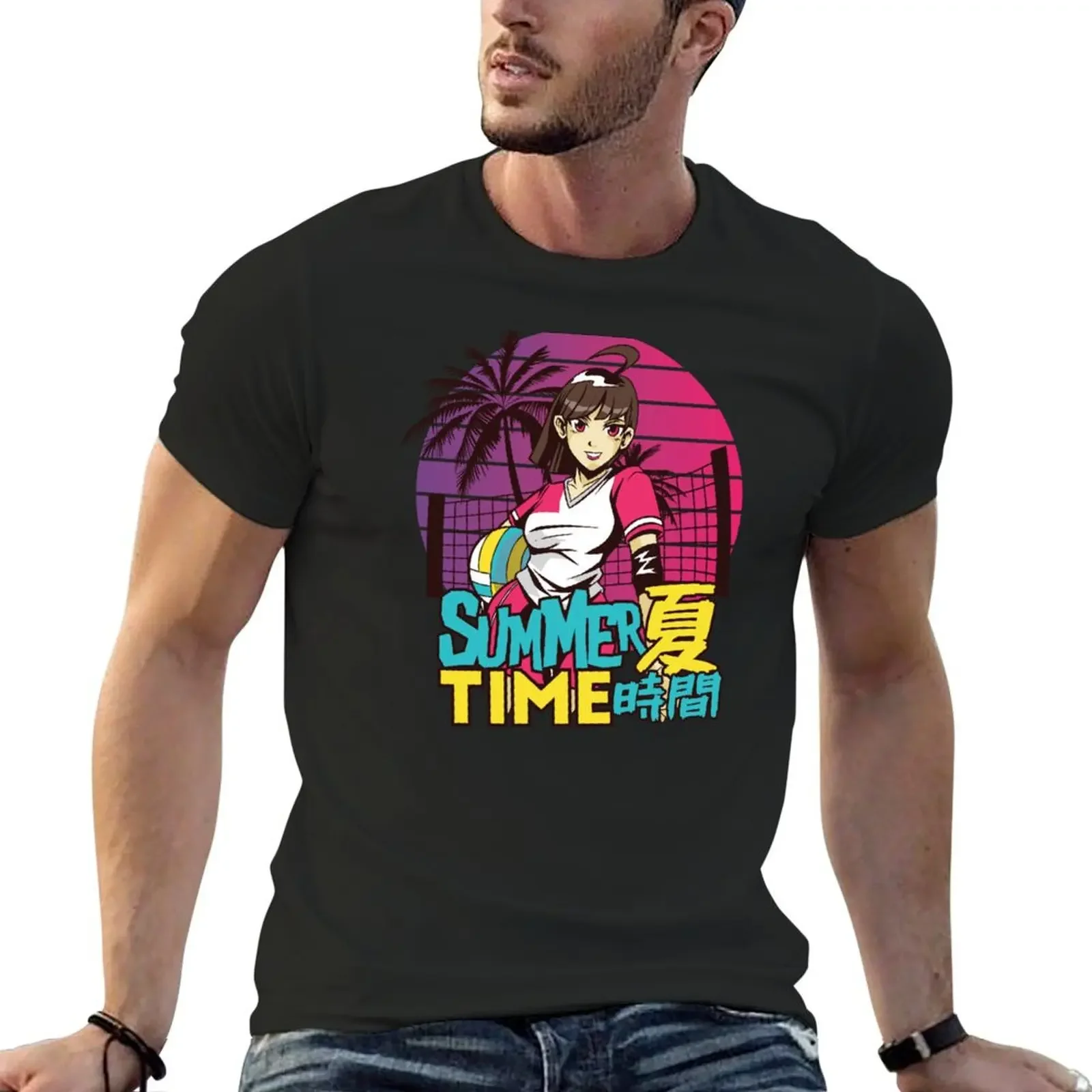 Beach volleyball anime girl T-Shirt boys animal print anime t shirts men t shirts