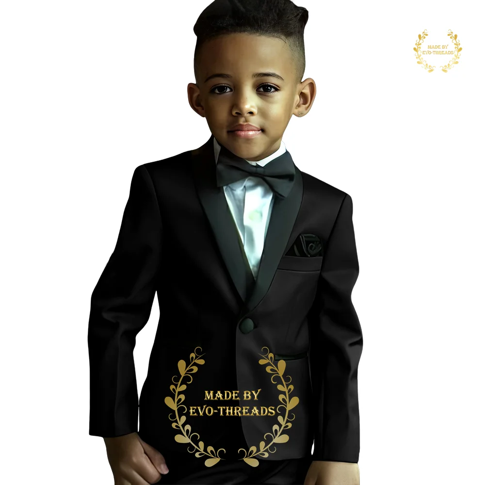 Boys Brown Slim Fit Tuxedo, Elegant 2 Piece Suits for Wedding Toddler Wear Attire, Groom Wear Birthday Gifts, Custom size