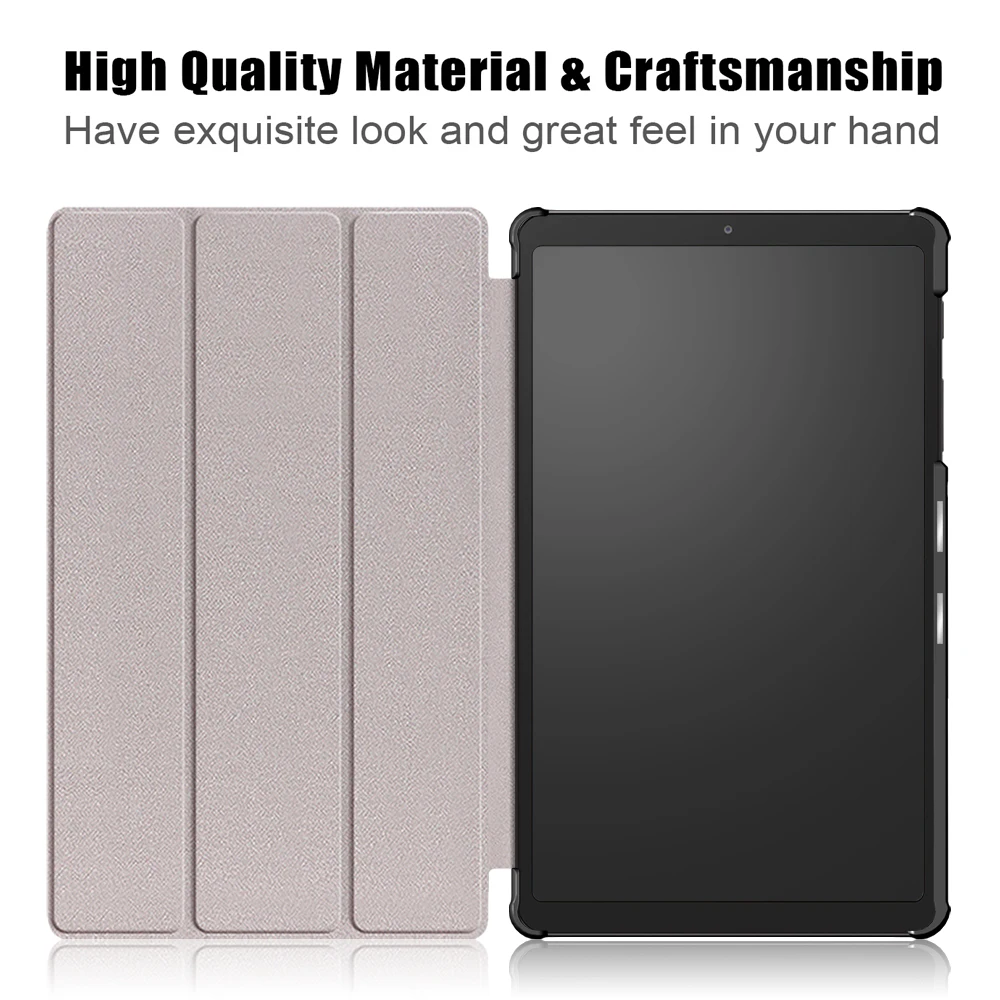 Capa de couro tripla dobrável para Samsung Galaxy Tab A7 Lite T220/T225 8,7 polegadas - preta