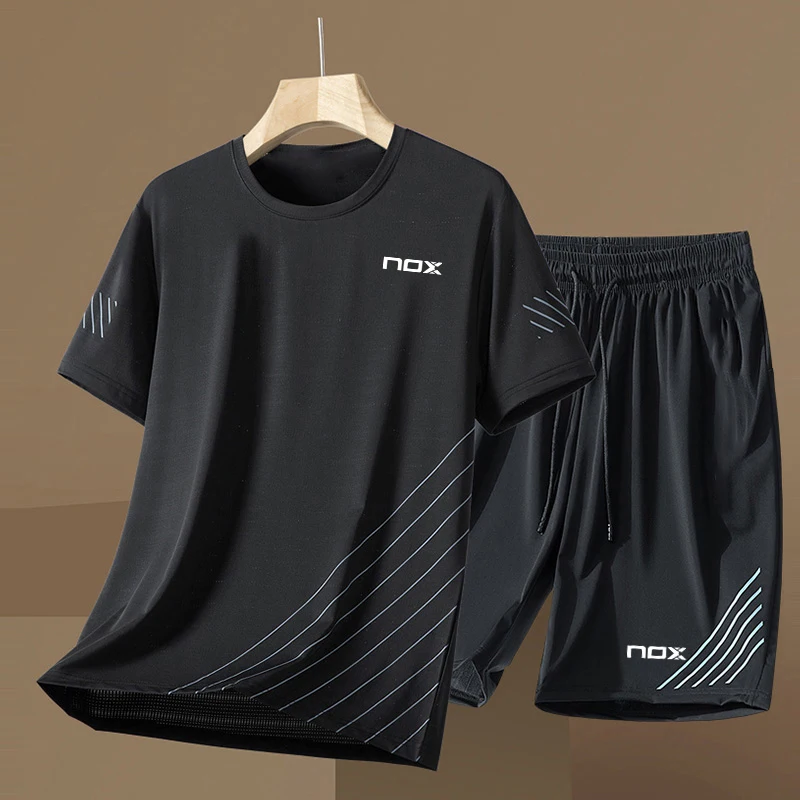 

2024 Boutique Sportswear Men's Tennis Sportswear Fitness Short-sleeved Short-sleeved Summer Round Neck T-shirt Shorts Men's Suit