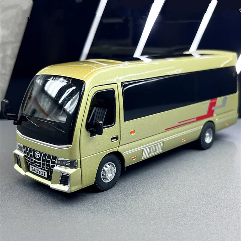 

1:32 Coaster Alloy Bus Car Diecasts Metal Passenger Coach Vehicles Car Model Sound and Light Simulation Collection Kids Toy Gift