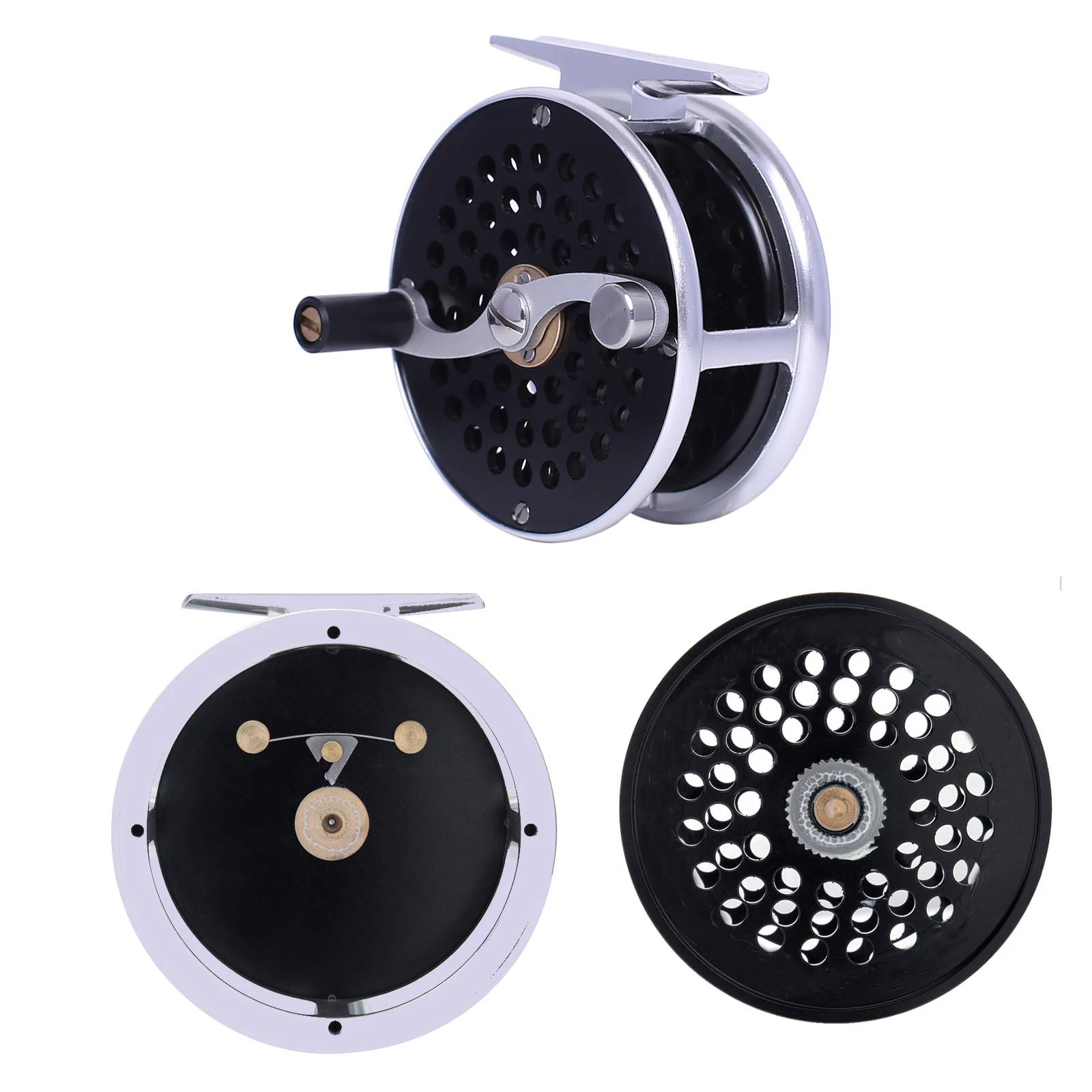 Carrete de pesca con mosca clásico para ambas manos duradero suave precisión - imagen 2