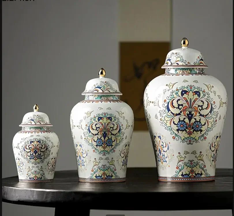 

Large Ceramic Tea Caddy Moisture-proof Sealed Tank Tea Box Food Storage Tank Tea Container Tea Organizer Storage Decorative Jar