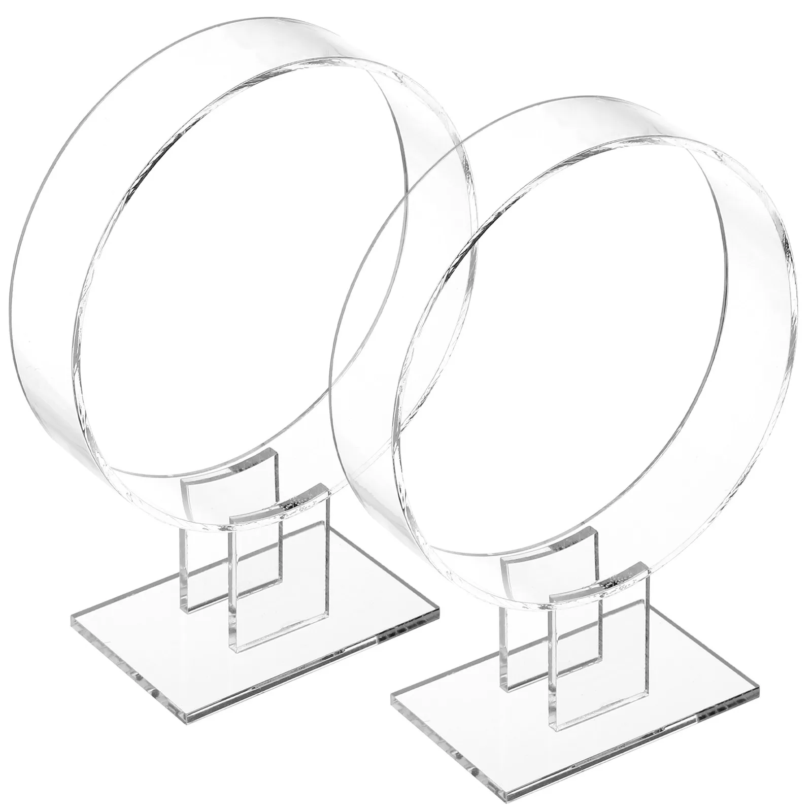 

2Pcs Acrylic Headband Storage Holder Clear Headpiece Organizer Space Efficient Hairband Rack for Boutiques Shopping Centers