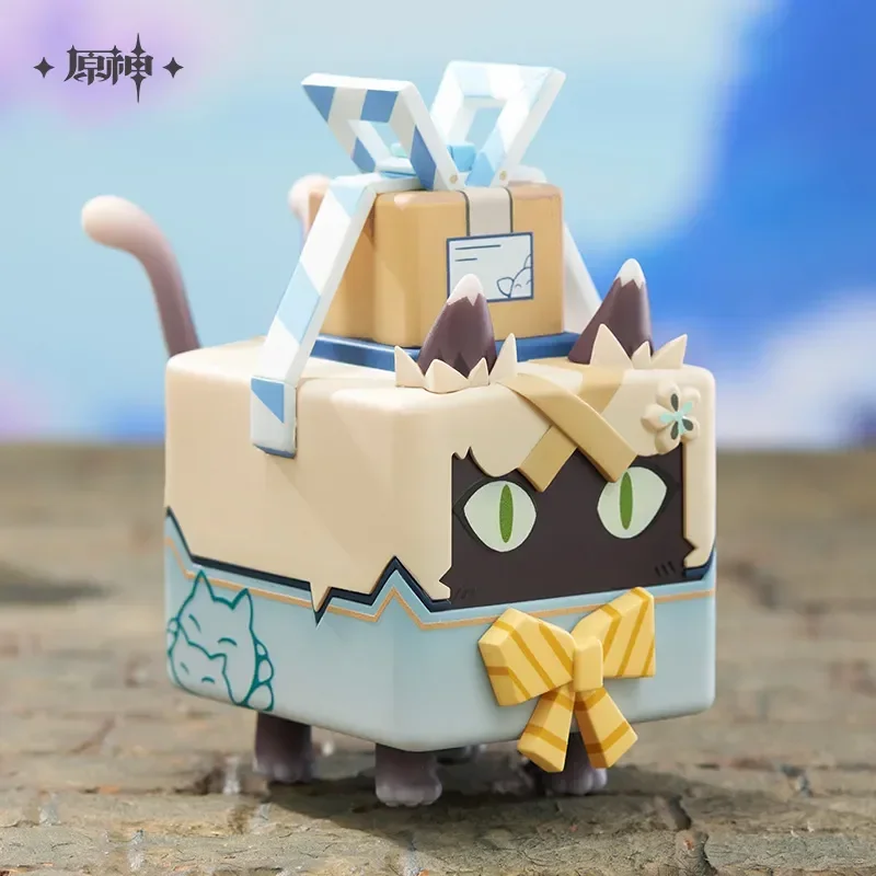 Official Original Game Genshin Impact Kirara Neko Cat Box Courier PVC Anime Figure Figurines Accessories Model Fans Xmas Gift