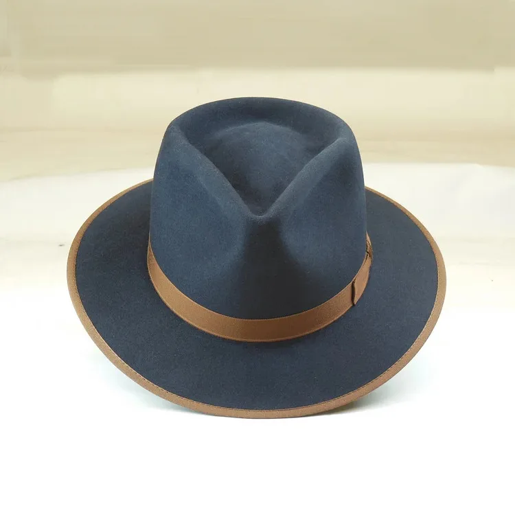 European and American Fashion Versatile Wool Hat with Bow Ribbon Decoration Wool Felt Hat for Men and Women Wool Top Hat