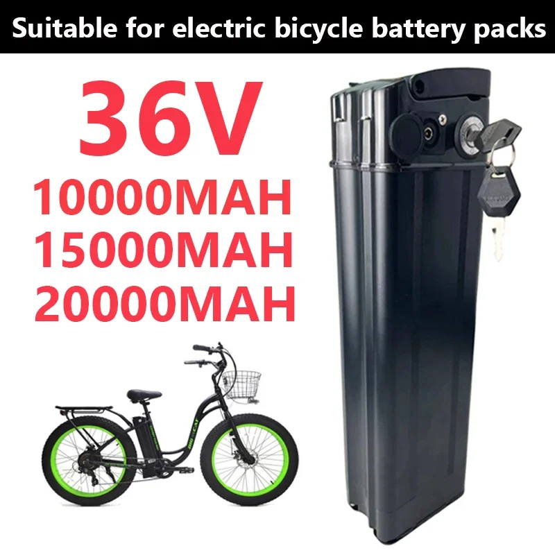 

Shock Proof Silver Fish 36V LI-ION Battery 10Ah 15Ah 20Ah For 350W 500W 750W Upper discharge port Heybike City Commuter