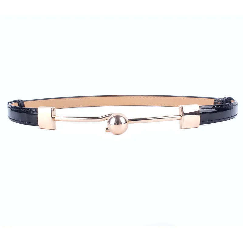 

Fashion Adjustable Women White Waist Leather Belt Golden Buckle Girdle for Dress Simple Female Ladies Waistband Straps