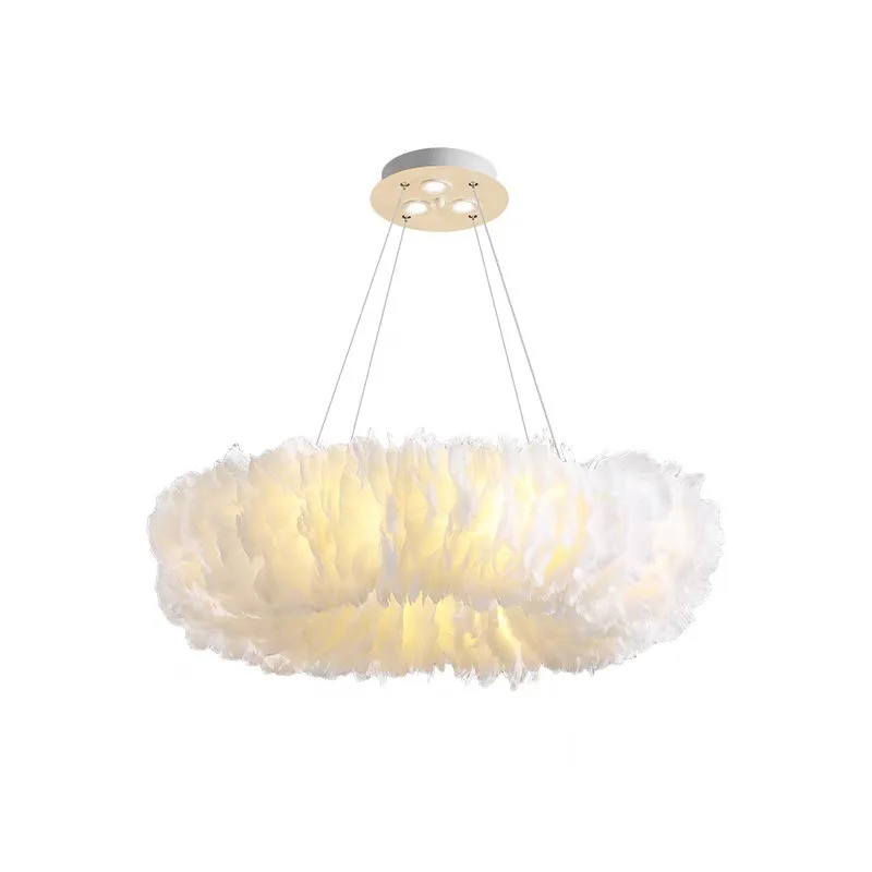 Amazon Feather Pendant Light Restaurant High-end Living Room Hall Main Nordic Cream Style Bedroom Light