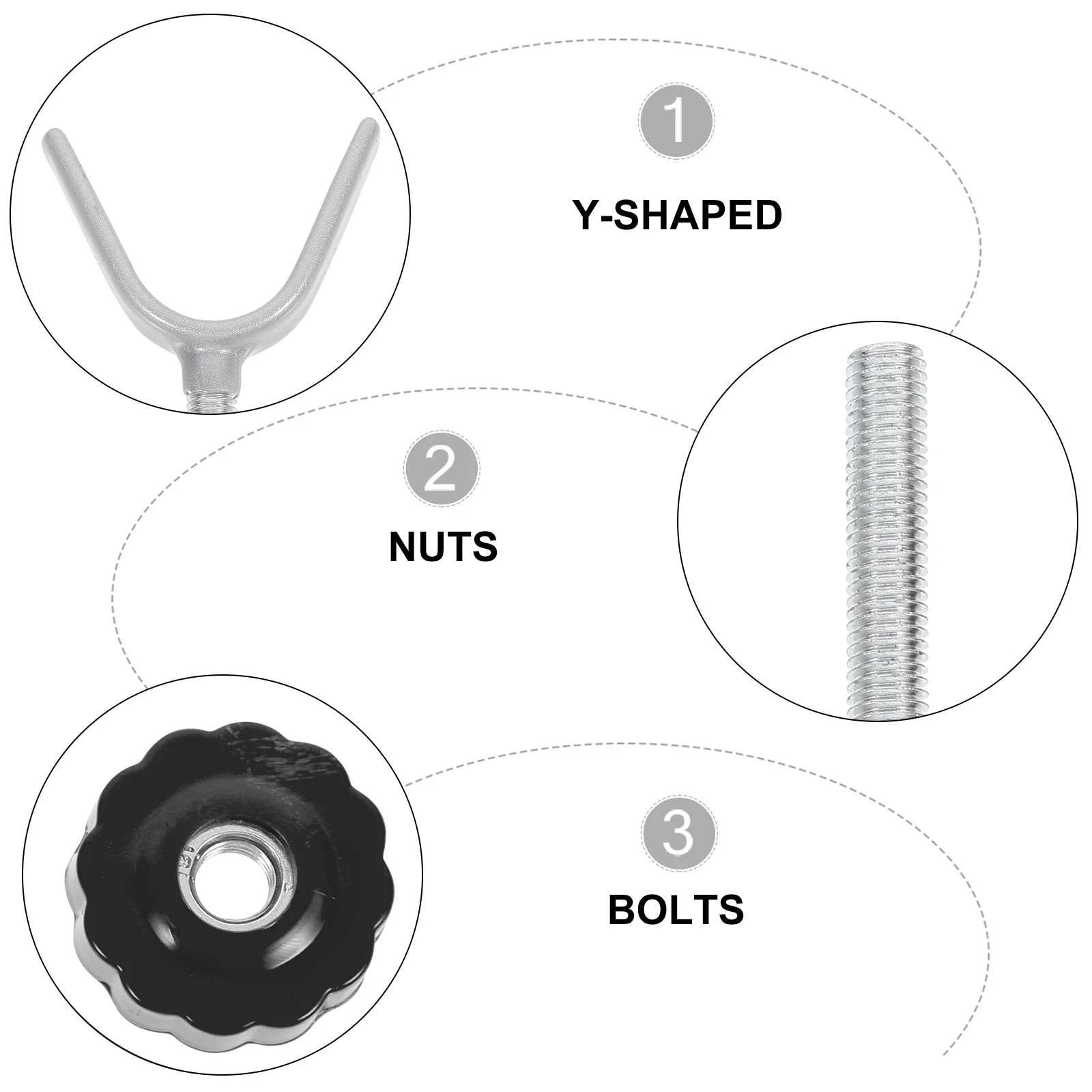 4 Uds. Perno superior en forma de Y, Bots de barandilla con tuercas, accesorios para valla interior, pernos