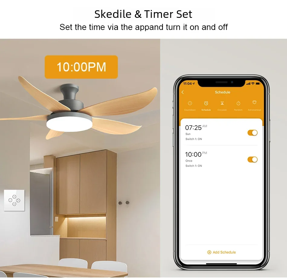 VOVOWAY-Smart WiFi Fan Light Switch,US,AU Ceiling Fan Lamp Switch, Tuya Remote,Various Speed Control,Work with Alexa,Google Home