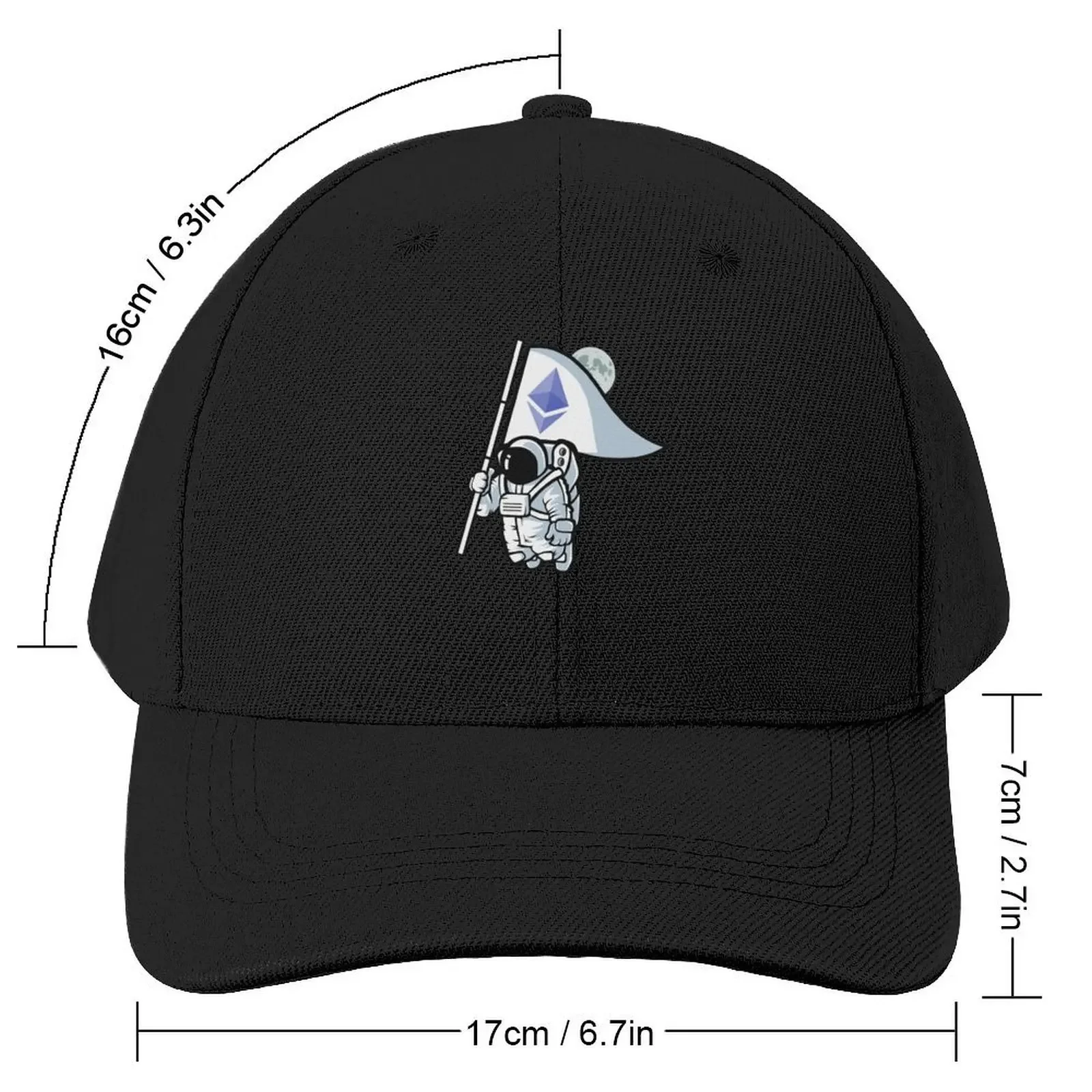 Ethereum to the Moon - Ether - Crypto Baseball Cap custom Hat western Hat Christmas Hat Women's Hats 2025 Men's