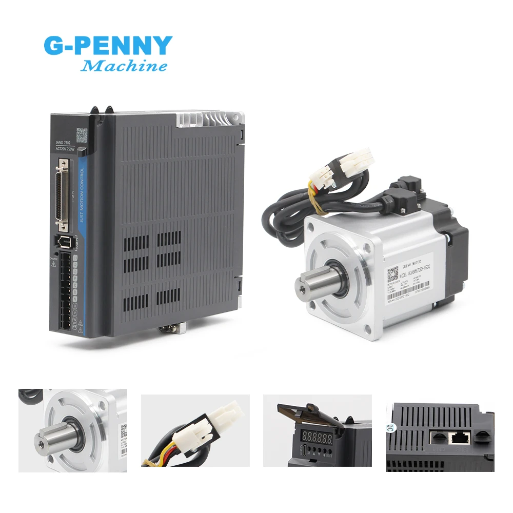 G-Penny & JMC 17 bitów 60gst 750w 200-240V 3000r/min 2.39N.m JAND7502-20B 80 jasm507230k z zestawami silnik AC Servo magnetycznych