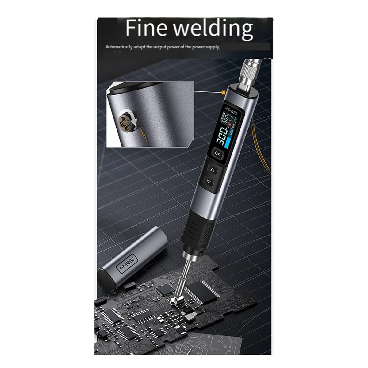 

HOT -02A Smart Electric Soldering Iron PD 100W Adjustable Constant Temperature Fast Heat Portable Soldering Iron EU PLUG