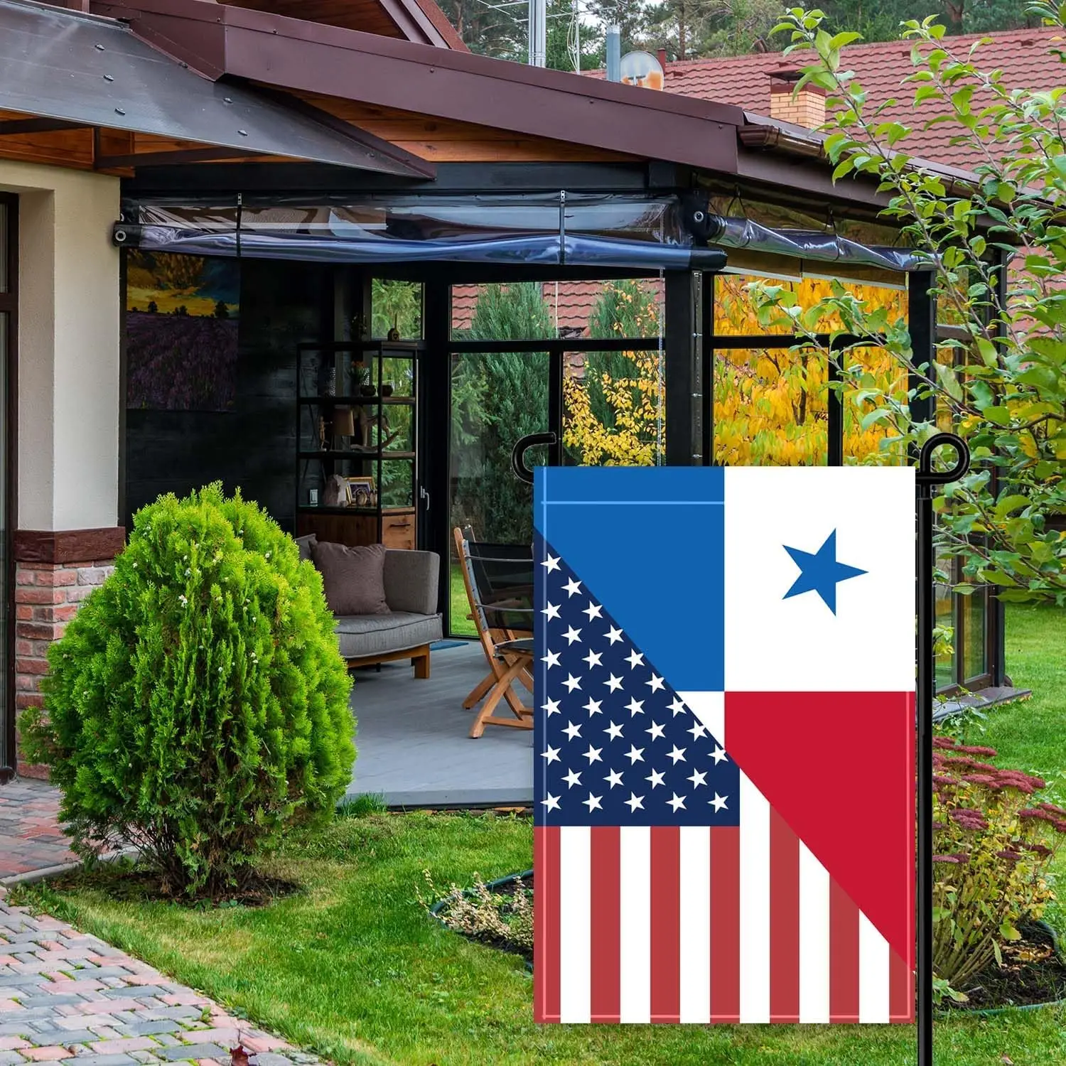 Panama USA Friendship Garden Flag,18×12 inch Panamanian Decor,Heavy Duty Double Side Digital Printed 210D Polyester Banner F yyi