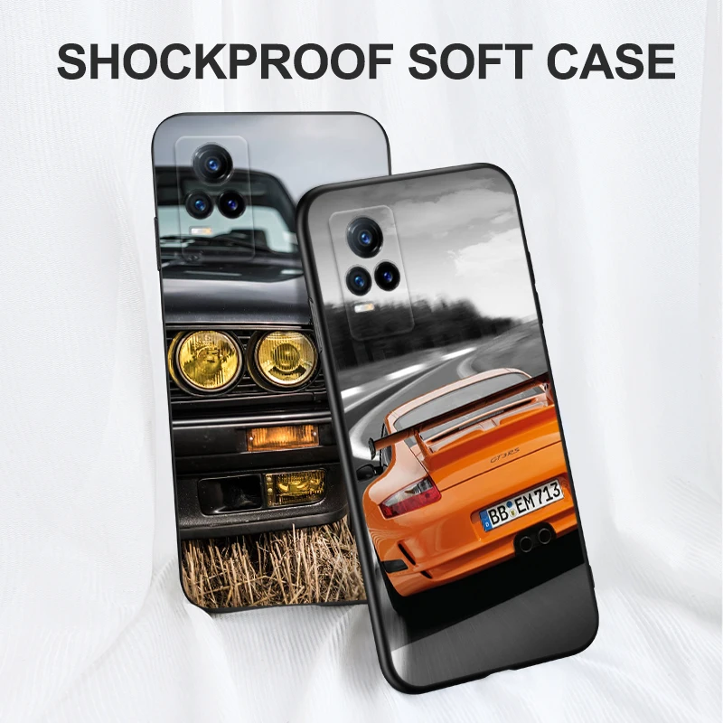 For vivo V21 V21E Y73 2021 Case For vivo V21e 4G 5G Case Phone Back Cover black tpu case sport race car