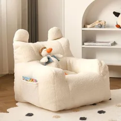 Cute Baby Sofa Toddler Couch with Pocket Sherpa Super Soft Armchair for Bedroom Playroom Halloween Xmas Gifts for Boys Girls