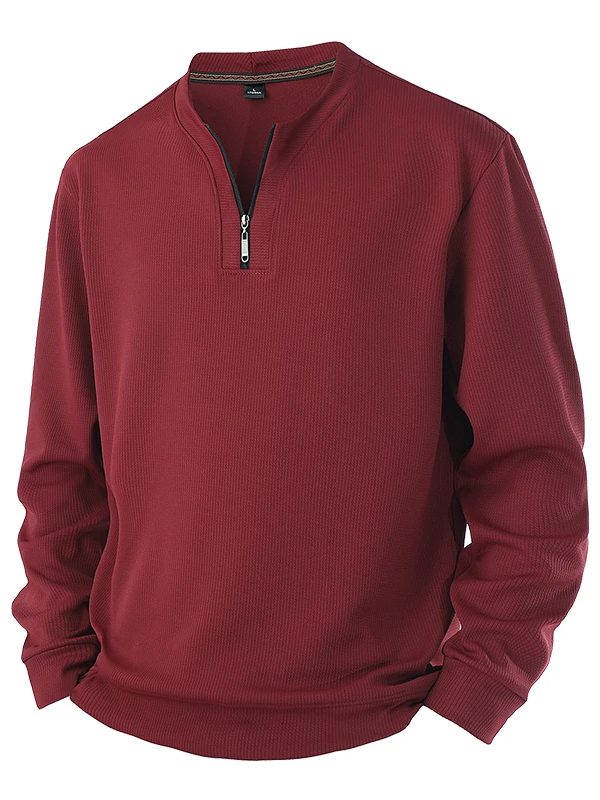 

Men's Casual Fleece Lined Thickened Long Sleeve Sweatshirt Stand Collar Hoodie Comfortable Soft Polyester for Autumn Winter