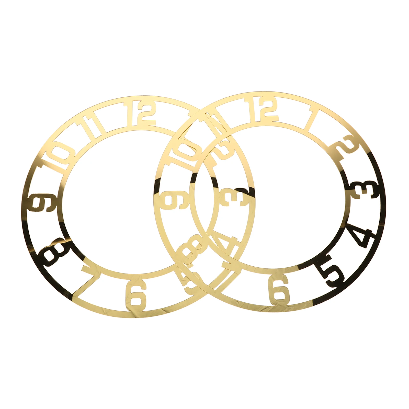 

2pcs Round Acrylic Face Wall Sticker Digital Mirror Panel Resin Parts Arab Numerals Easy Installation Scratch Resistant Living