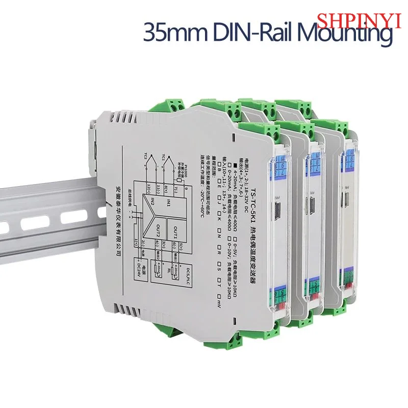 Konverter Isolator Sinyal Temperatur Resistansi Termal 4-20mA Isolator Sinyal Terprogram Indikator Transmitter