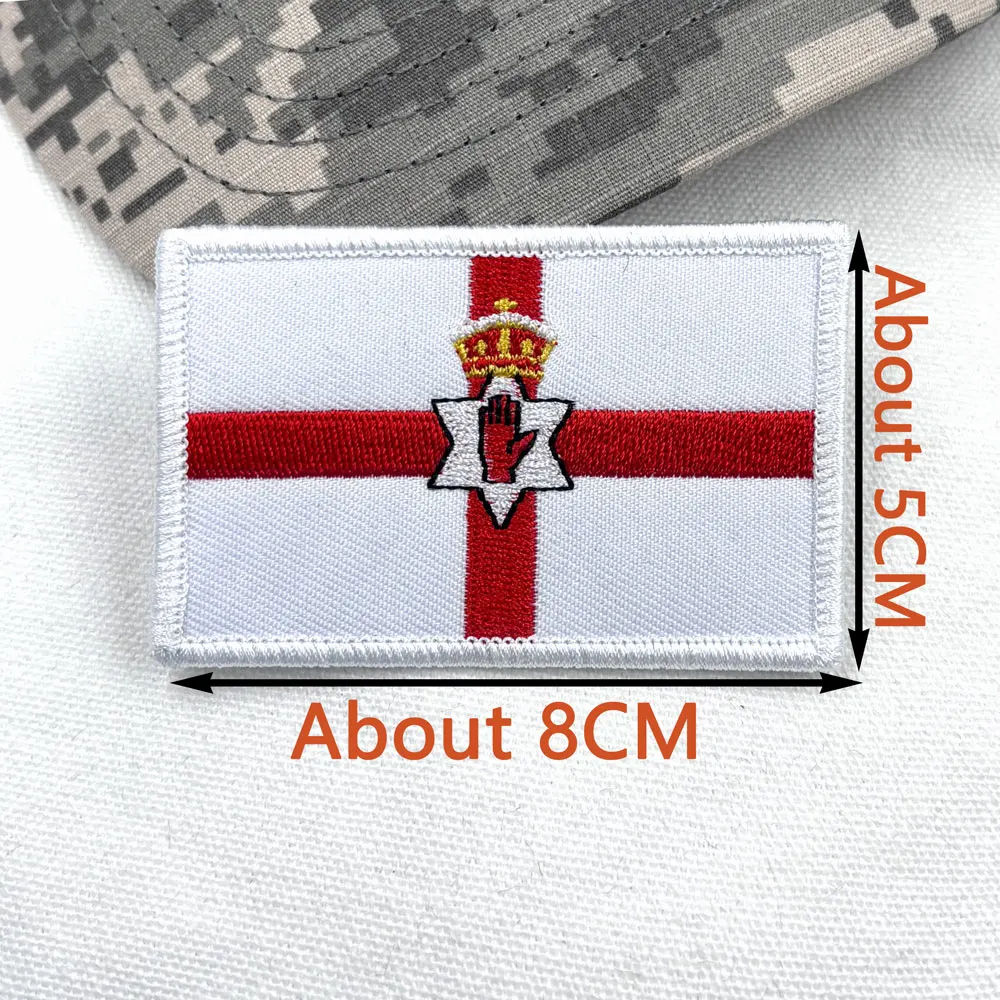 أيرلندا أولستر راية مطرزة رقعة هوك وحلقة خياطة على شارة عسكرية مطرزة #2