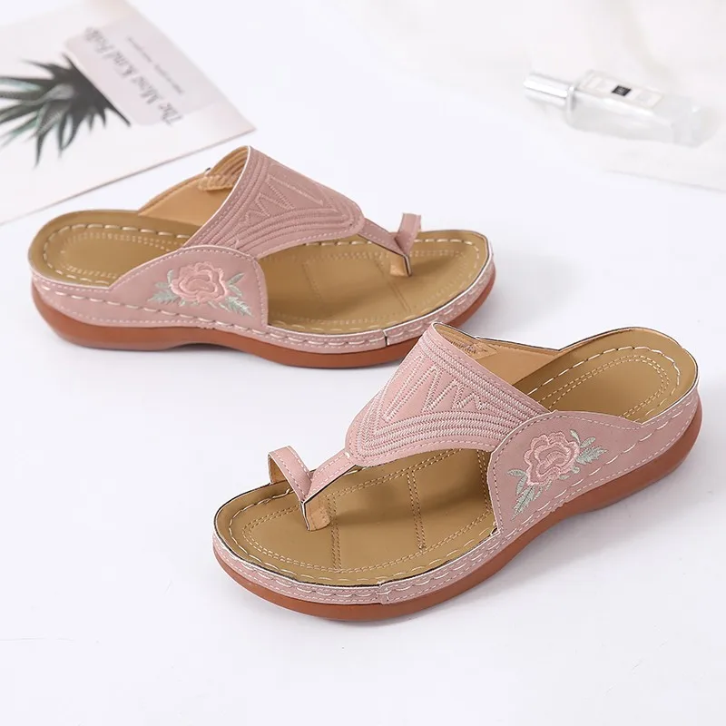 Women Slippers New Casual Sandals Premium Orthopedic Open Toe Slippers Vintage Anti-slip Platform Wedges Shoes Slides Women