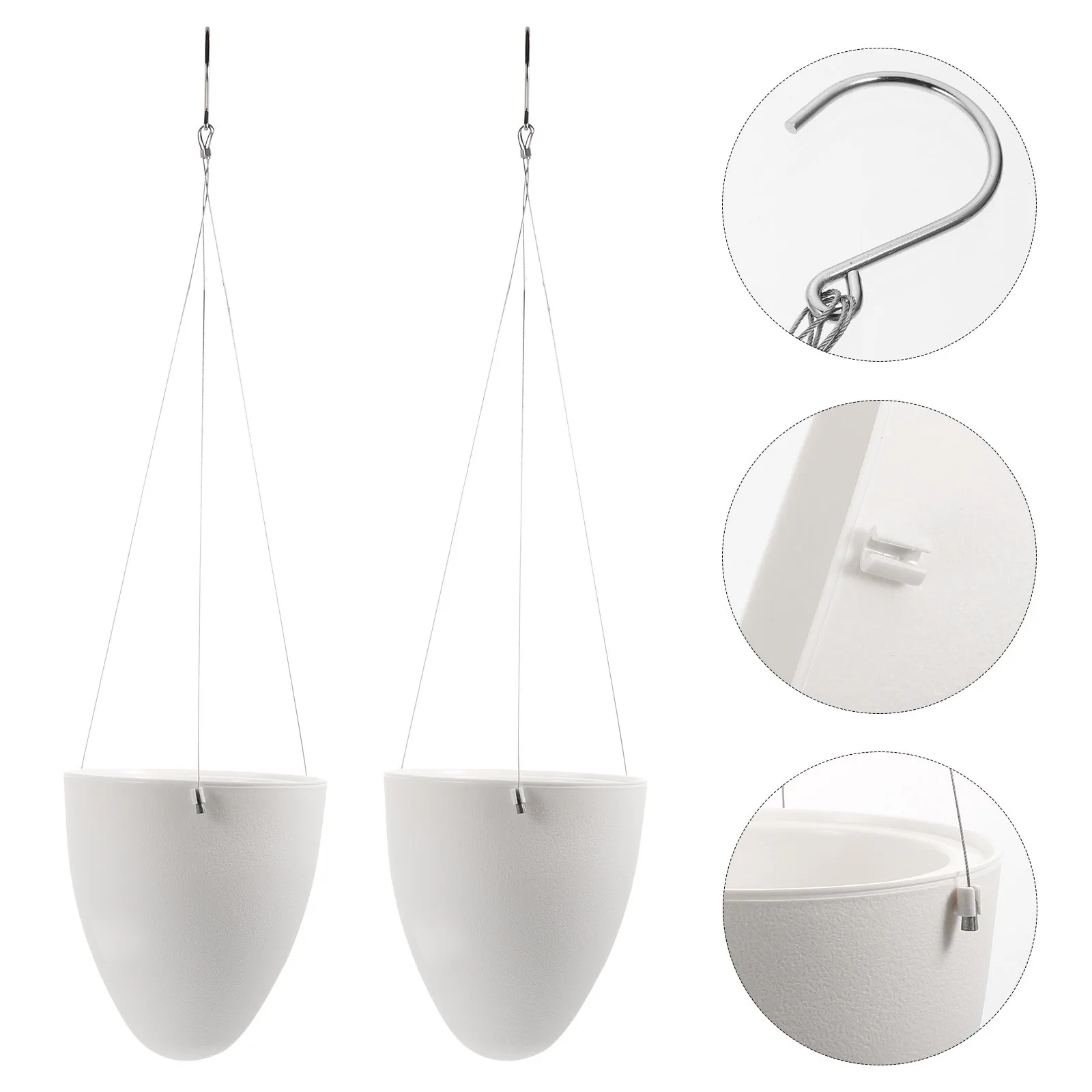 

2pcs Water Storage Hanging Planter Plastic Flowerpot With Cotton Rope For Indoor Outdoor Balcony Garden Decor Hanging Plant