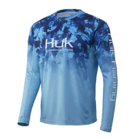HUK Fishing Shirt Long Sleeve Uv Protection Man Outdoor Summer Fishing Clothing Performance Jersey Men's Fishing Apparel UPF 50+