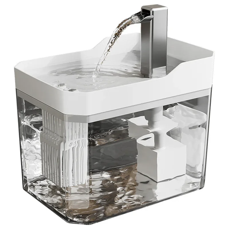 High end transparent cat water dispenser, plug-in automatic wired water dispenser, pet water dispe,circulating flow water basin image 6