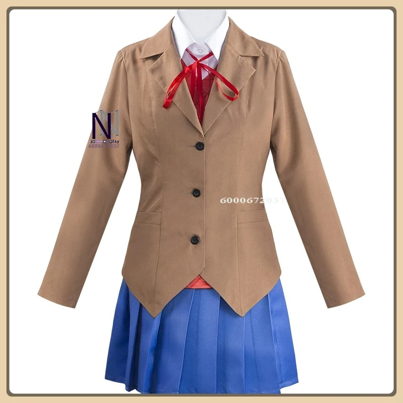 

ABC123Doki Doki Literature Club Monika Cosplay Costume Elegant Campus Outfit Full Set High Quality Comic Con Anime Outfix,3;b'2.
