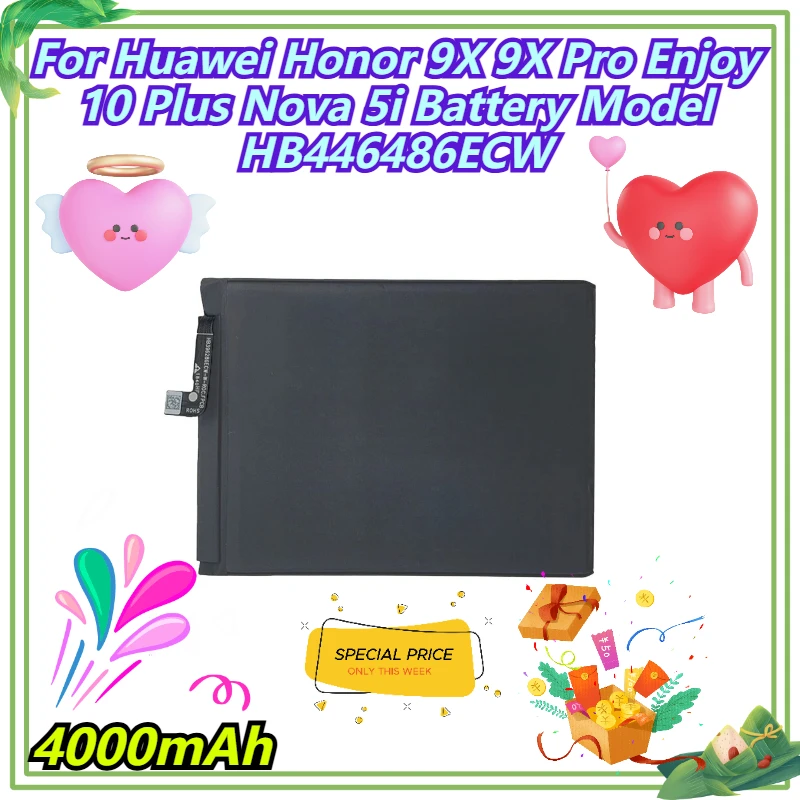 

4000mAh For Huawei Honor 9X 9X Pro Enjoy 10 Plus Nova 5i Battery Model HB446486ECW