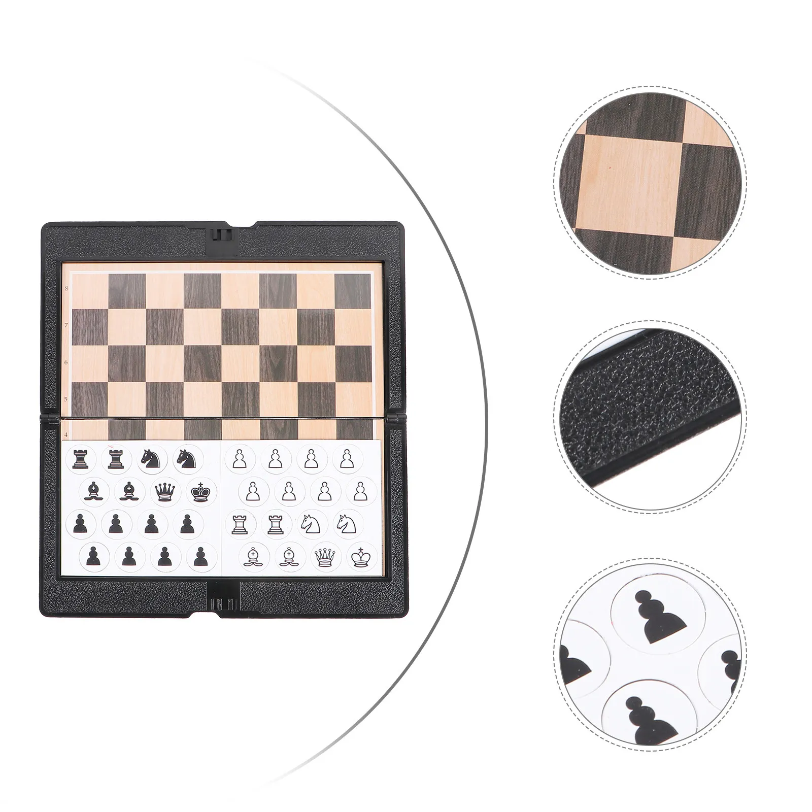 

2Set Case International Chess Premium Foldable Set for Travel Educational Board Activity