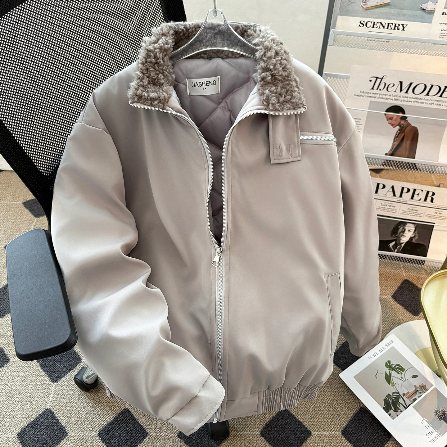 

Мужская зимняя теплая куртка-харрингтон в американском ретро-стиле из утолщенного хлопка с воротником-стойкой и меховой отделкой, повседневная, свободного кроя, для молодежи