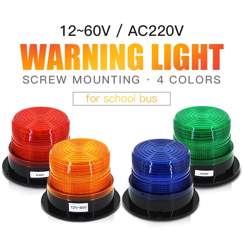 

Car LED Beacon Warning Light 12v 24v Rotating Flashing Strobe Traffic Signal Indicator Light Orange Blue Red Green VaneAims