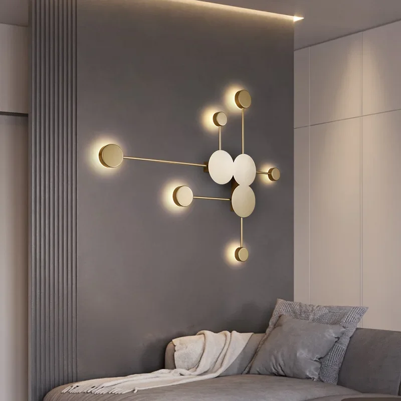 Imagem -02 - Moderno Led Wall Sconce Luz Sala de Estar Decoração do Corredor Relógio Lâmpada de Fundo Luminárias Home Decoração Interior Luminária