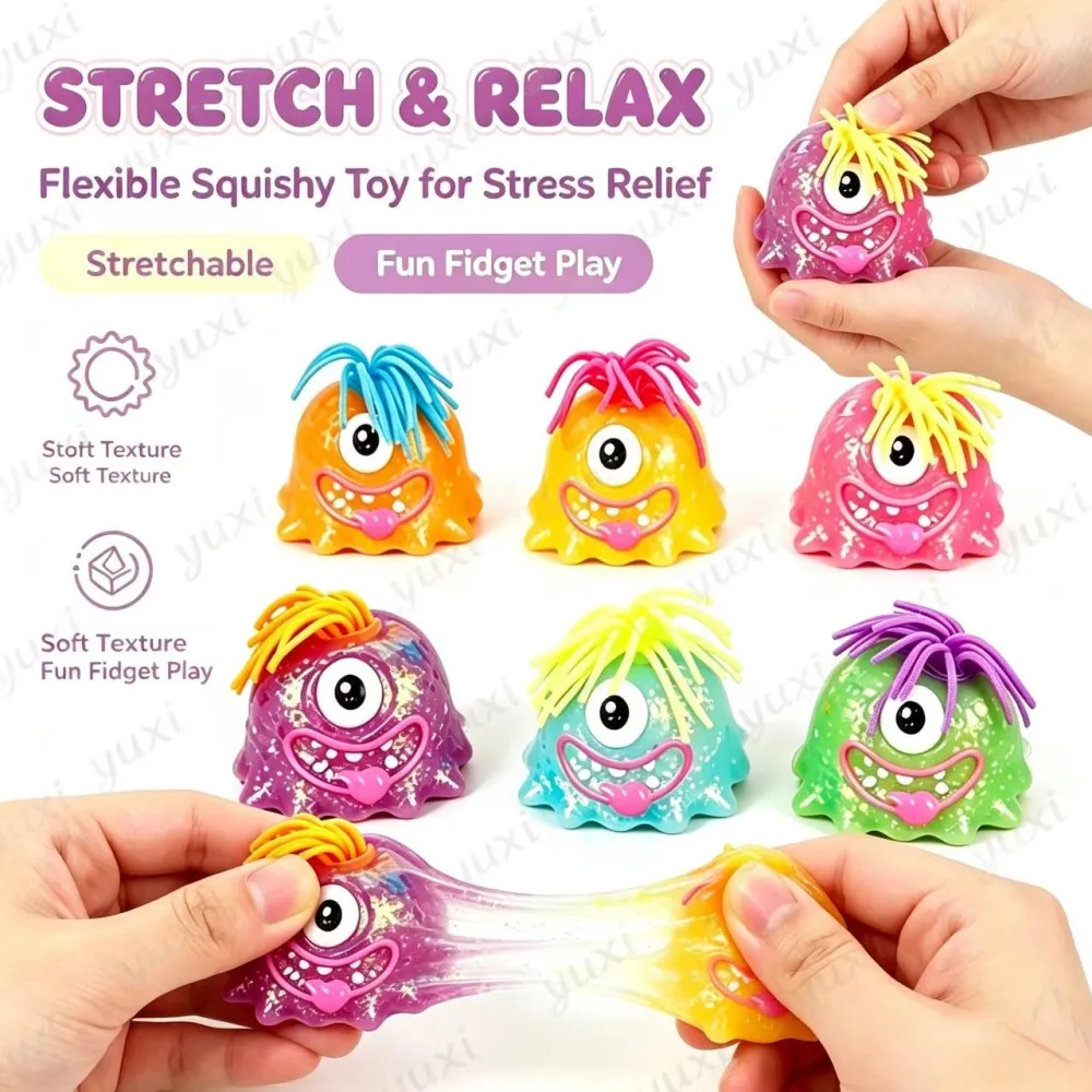 Novelty OddFace Monster Squish Fidget Toy, Portable Stress Toy for All Ages Xmas Halloween Party Supplies