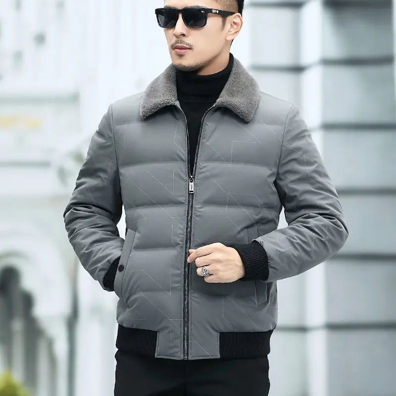 High End Luxe Winte Merk Designer Casual Fashion Duck Down Jassen Mannen Met Bont Jas Windjack Puffer Kleding Mannen C47