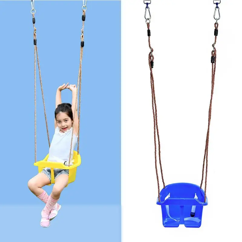 Outside Playset for Kids Toddler Swing Outdoor Low Back Full Bucket Swing for Rope & Mounting Rings for Kids