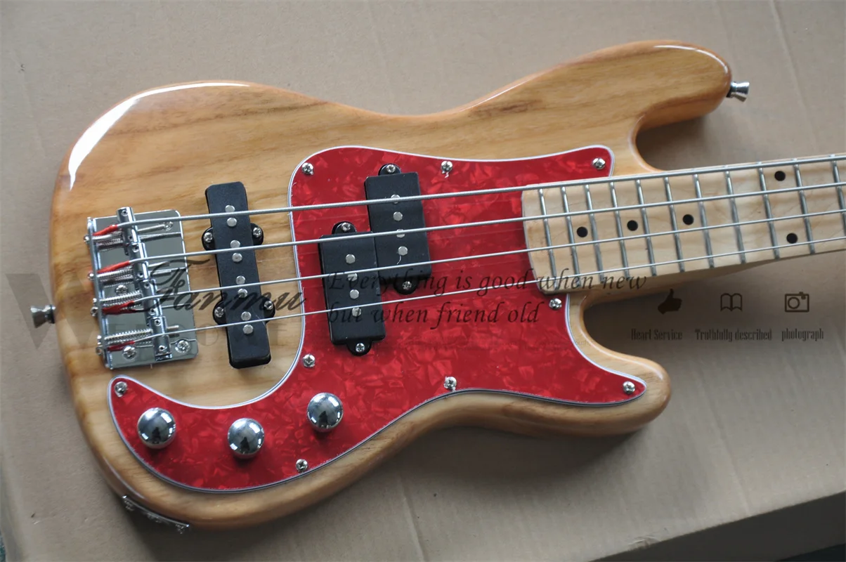 kids bass 4 strings electric guitar bass,childen guitar, Sycamore wood body,red shell pickguard,maple neck,92mm