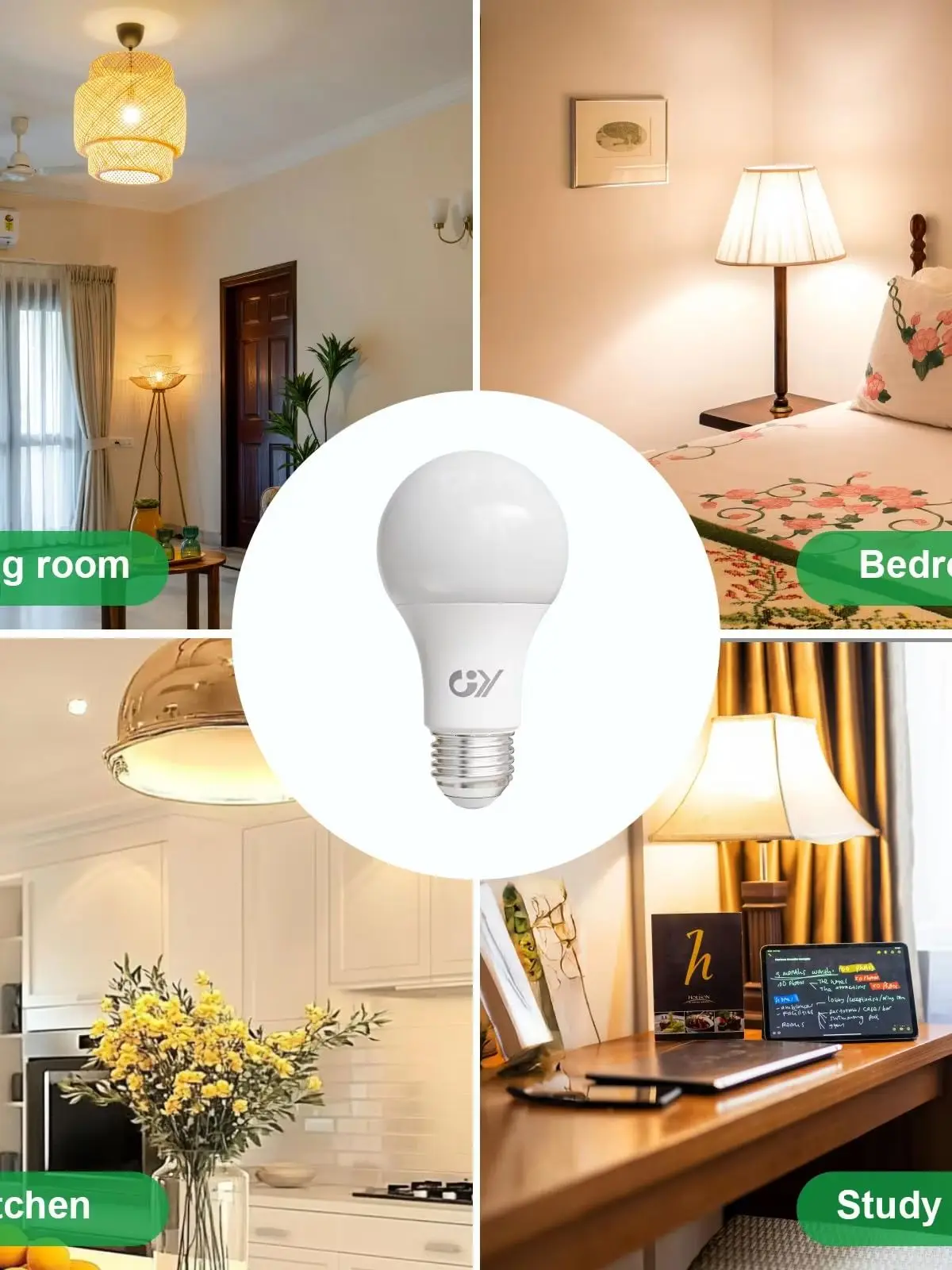 A60 E27 LED-Glühbirne 8W, 1521LM Energiesparende ES-Lampe ersetzt 100W, 360 °   Abstrahlwinkel, nicht dimmbar, Energieklasse B, 6er-Pack