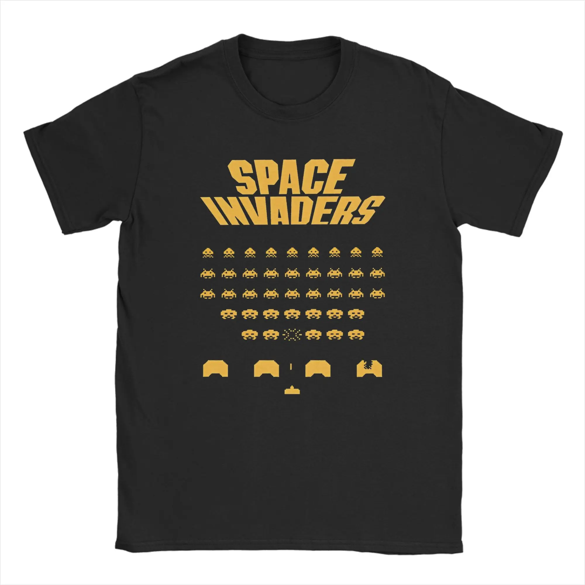 

Футболка большого размера для съемки видеоигр Space Invaders 100, хлопковые футболки для мужчин, пляжные эстетические топы с короткими рукавами