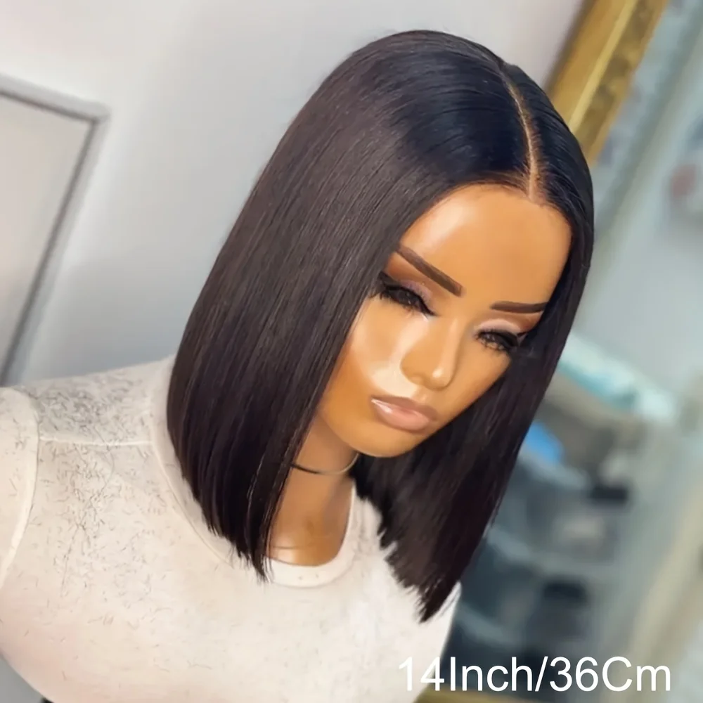 30 Inch Bot Recht Transparant 4X4 Lace Frontale Human Hair Pruiken 200 Dichtheid Braziliaanse Remy 4X4 Lace Front Pruik Bob Voor Vrouwen