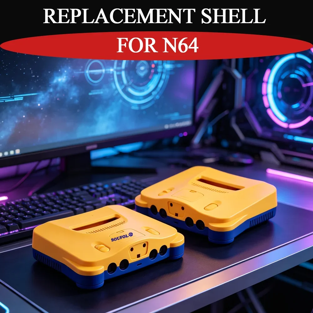 10-色耐久性のあるフルハウジング半透明ボックス-n64-交換用ハウジングシェルケース修理部品-n64-ゲームコンソールアクセサー