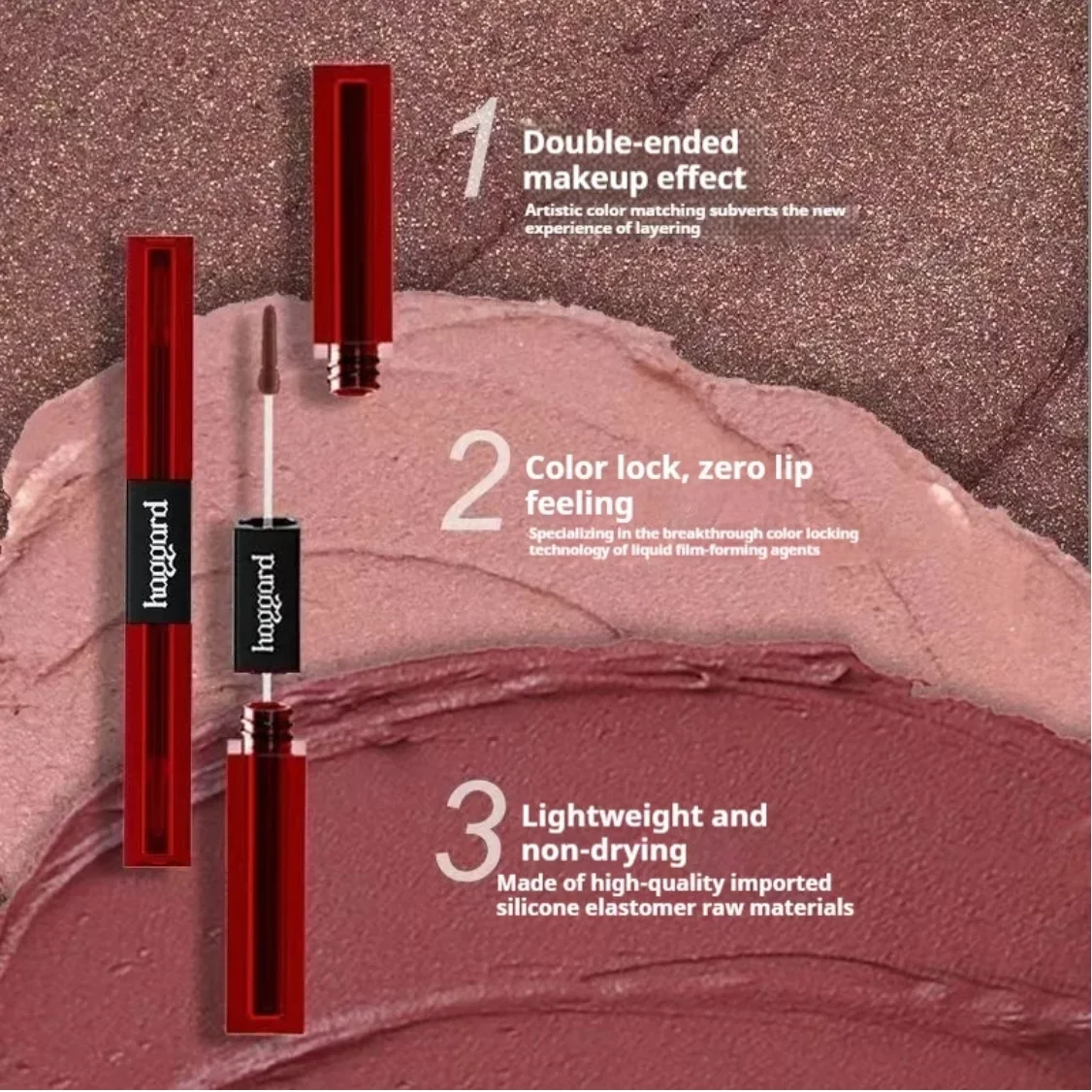 ハガード リップ グレーズ ブライトニング コントゥアリング 簡単に着色できる口紅 取り外し不可能なウォーター ミスト マット モイスチャライジング ダブル エフェクト メイクアップ
