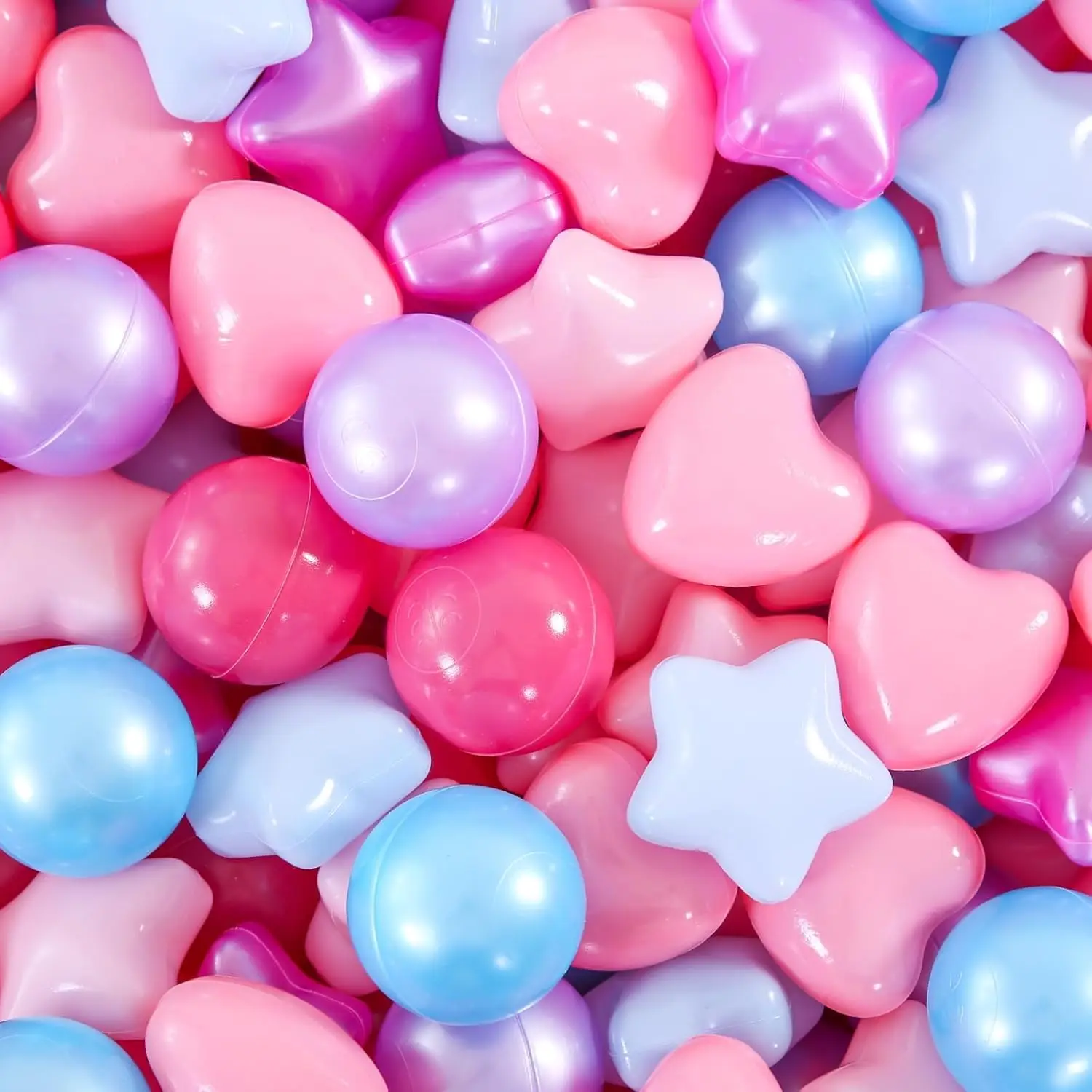 Palline da pozzo 100 viola blu rosa, palline di plastica per i più piccoli Palline a prova di schiacciamento senza ftalati senza BPA in giocattoli da gioco riutilizzabili