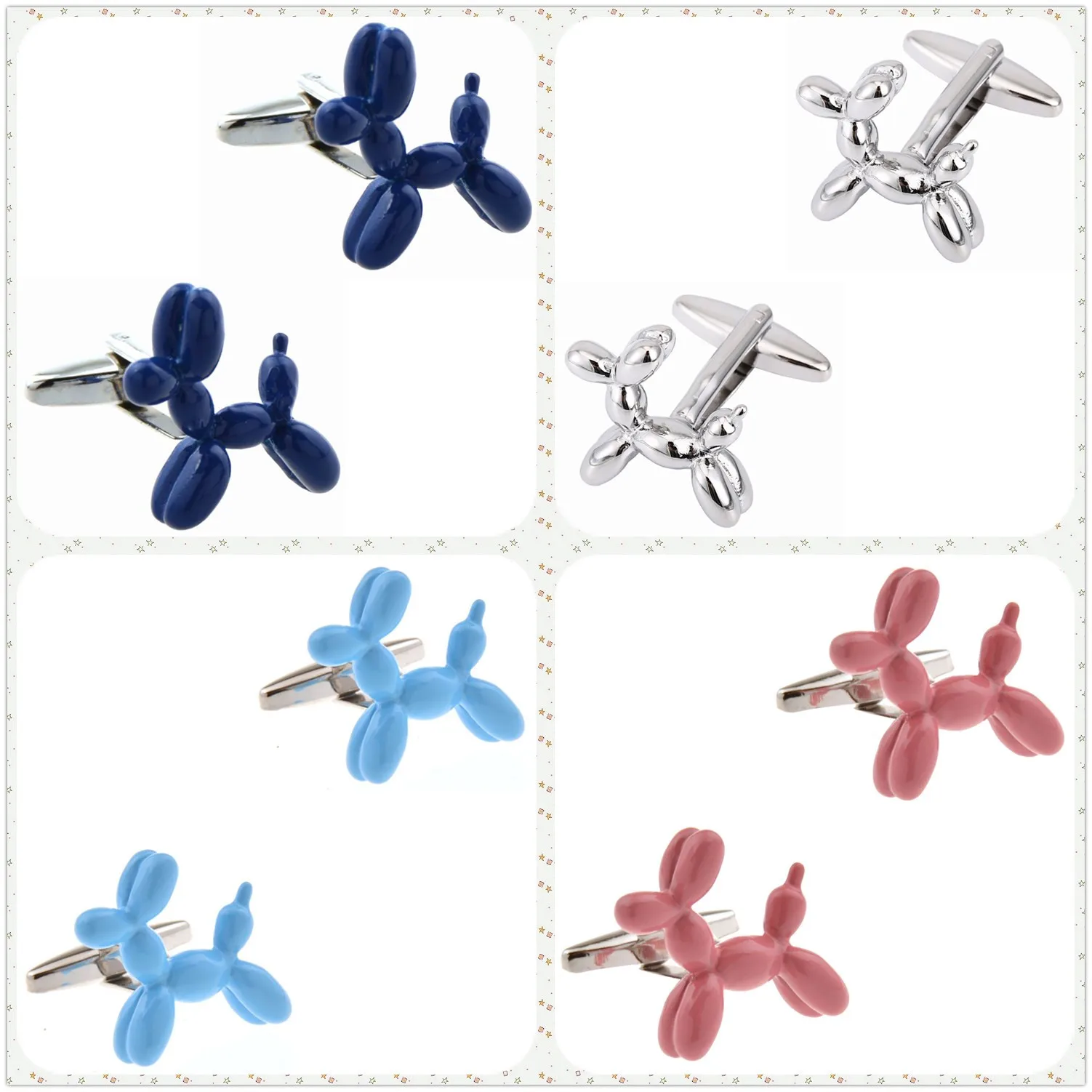 

4 стиля, оптовая продажа, модные запонки с животными, мужские запонки, воздушный шар для собак, 50 пар, доставка