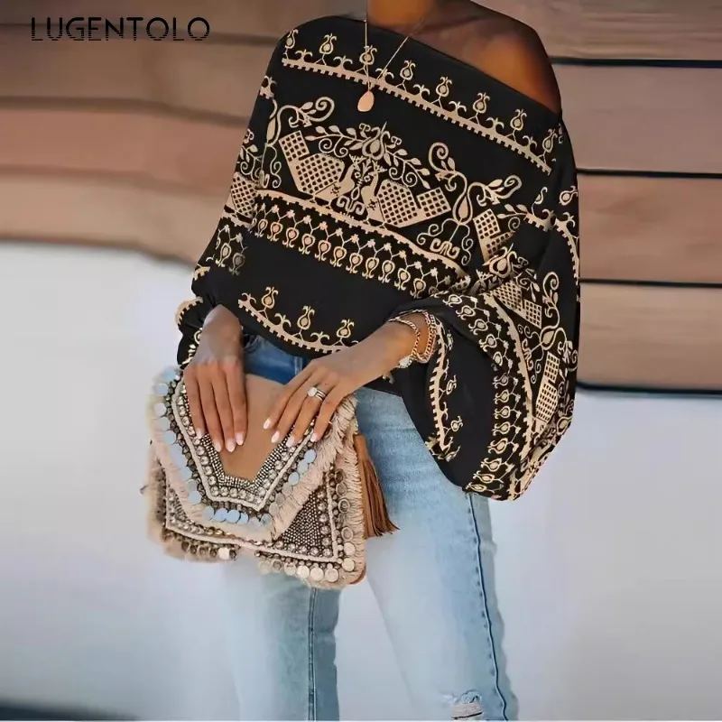 T-shirt décontracté à manches longues pour femmes, imprimé tempérament, Incliné, Initié à la présidence, Pull, Haut Piedmont, Mode