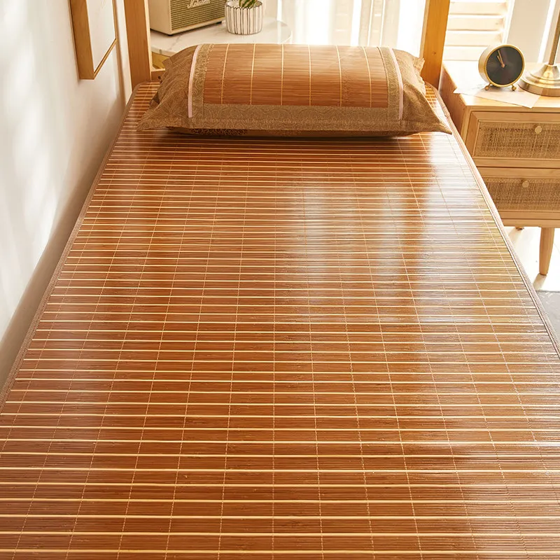 Double-sided bamboo mat summer bed, single bed for student dormitory, rattan mat, bunk bed, grass mat household ice silk bedding