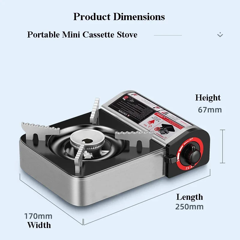 Outdoor Mini Gas Cooker Camping Hiking Picnic Fishing Hunting Cassette Barbecue BBQ Portable Outdoor Stove Cooking Kitchen